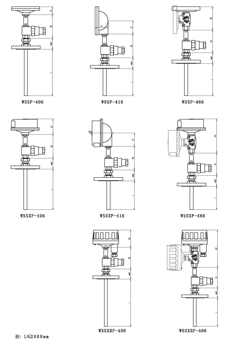 WSSX工业双金属温度计（一体化型法兰式）_http://www.qdaction.com_双金属温度计_第3张
